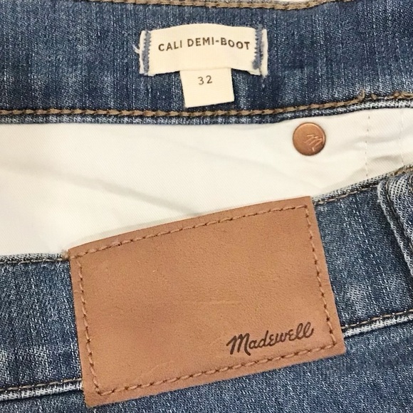 Madewell 32 Cali Demi-Boot Women’s Jeans High Rise Release Raw Hems Side Slits - Picture 10 of 12